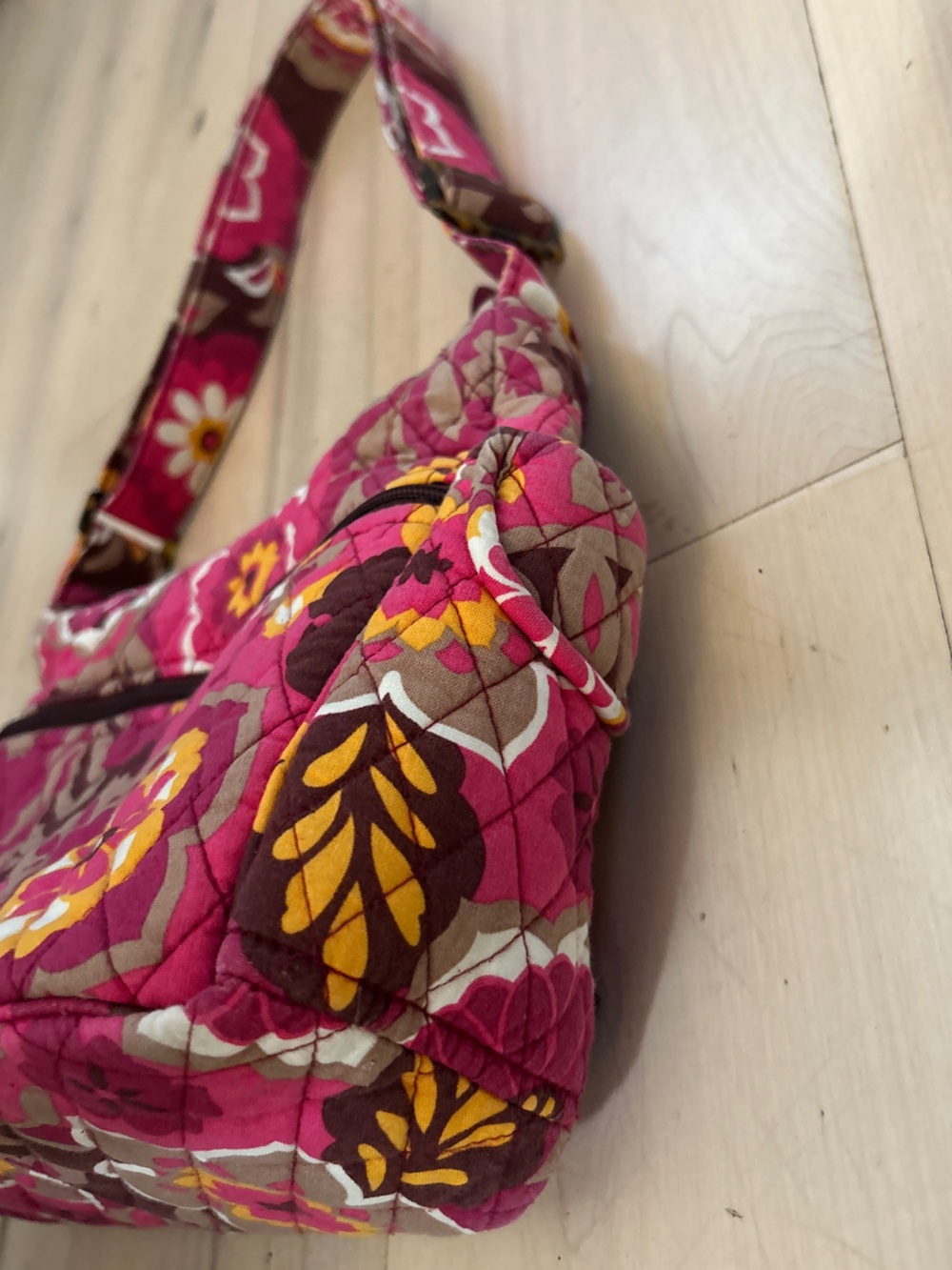 Vera Bradley Pink Floral Quilted Crossbody Shoulder Bag Multicolor Pattern - Picture 6 of 11